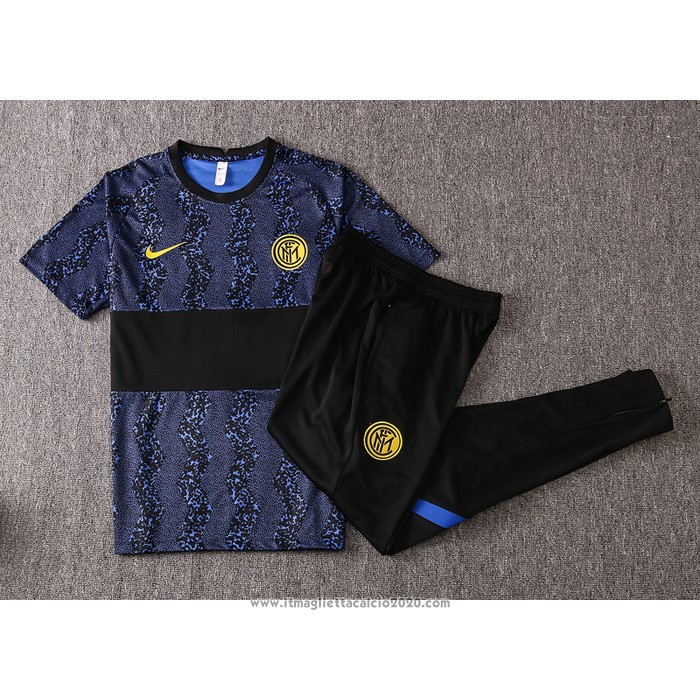 Tuta da Track Inter Manica Corta 2020 2021 Blu e Nero